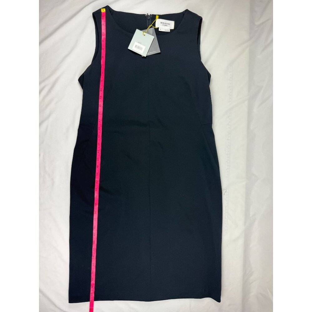 NWT MINISTRY OF SUPPLY Japanese Kinetic Sheath Dress Workleisure Navy 10 $175 - Picture 7 of 8